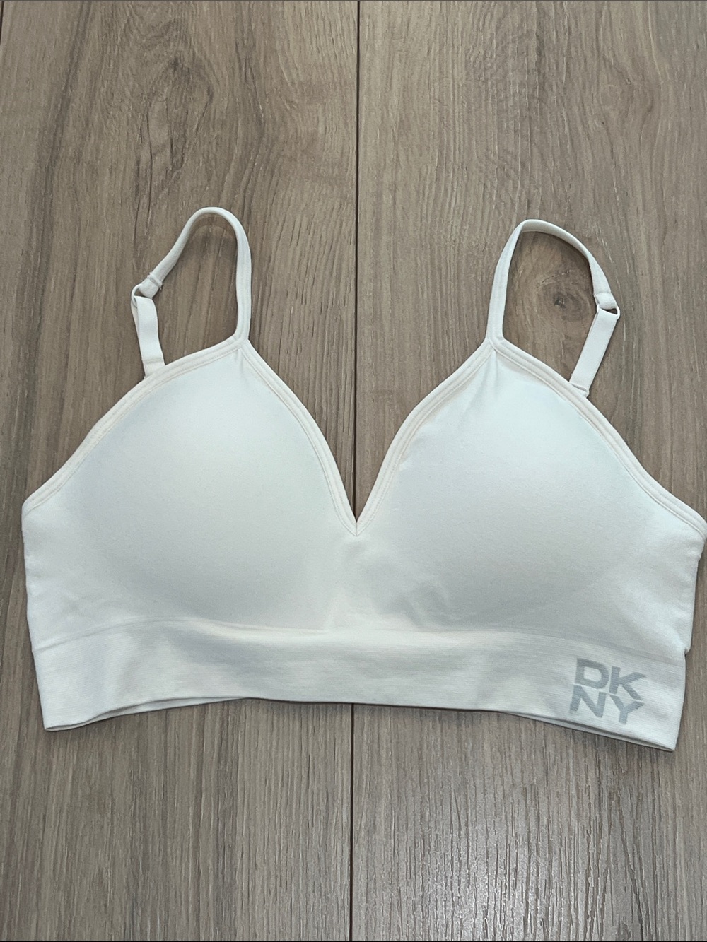 DKNY Cream Padded Seamless V-Neck Bralette